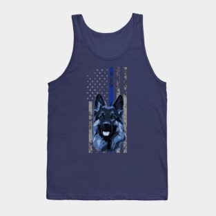 Thin Blue Line Flag K9 Police Dog Tank Top